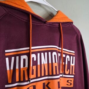 Virginia Tech Hokies NCAA Football Hoodie Sweatshirt Mens Large Maroon Orange VT